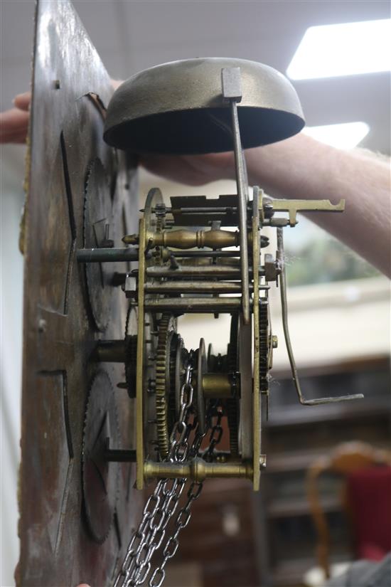 A George III carved oak 30-hour longcase clock by George Womersley, H.190cm